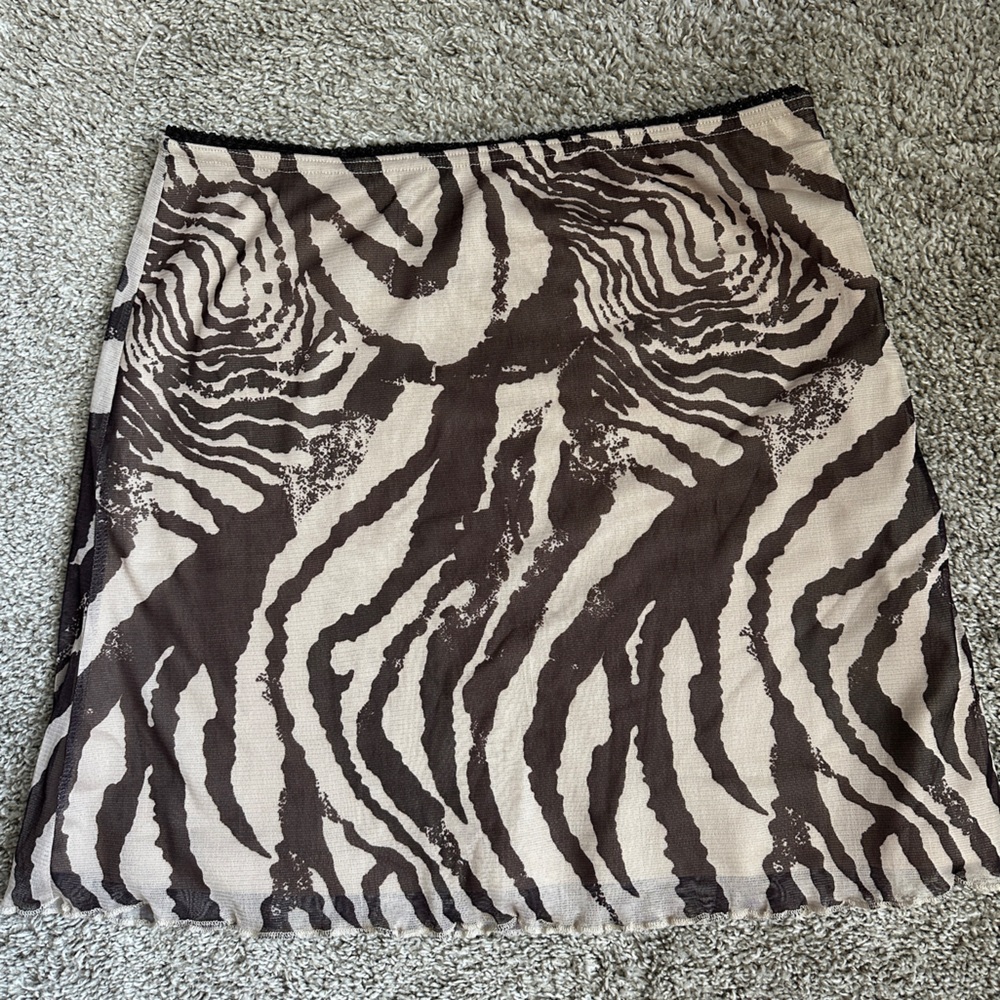 Princess Polly Brown and Cream Animal Print Skirt